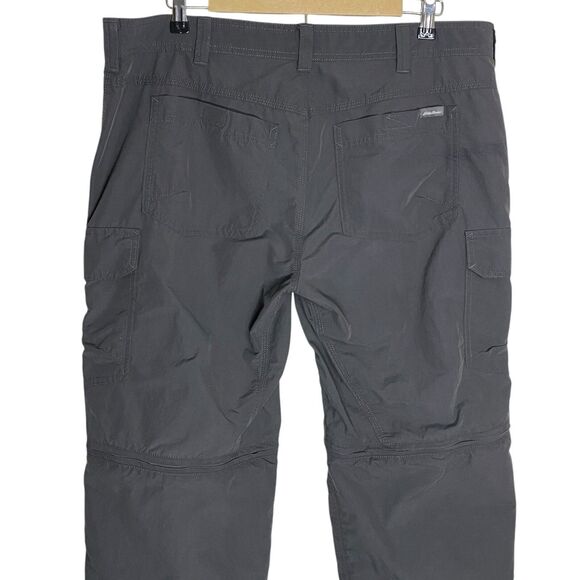 Eddie Bauer Pants Mens 38x32 Gray Travex Convertible Cargo Zip Off Lightweight - Picture 11 of 16